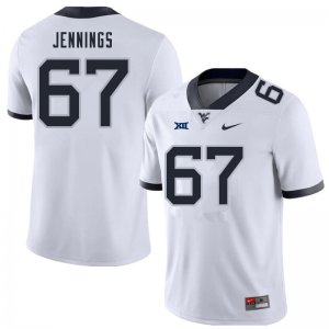 Men's West Virginia Mountaineers NCAA #67 Chez Jennings White Authentic Nike Stitched College Football Jersey ZC15R76QH